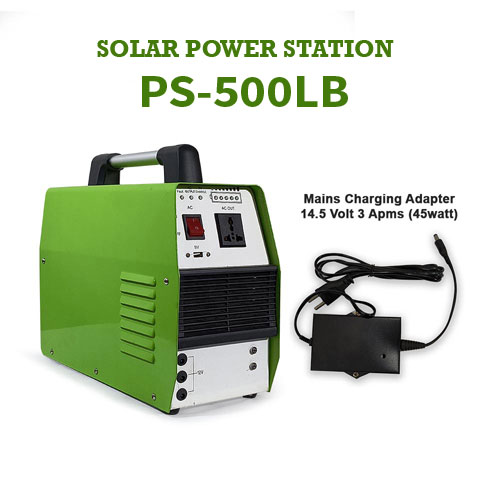 500VA Solar Power Station, with In-built 704WH Lithium-Battery, Portable, Model: PS-500LB