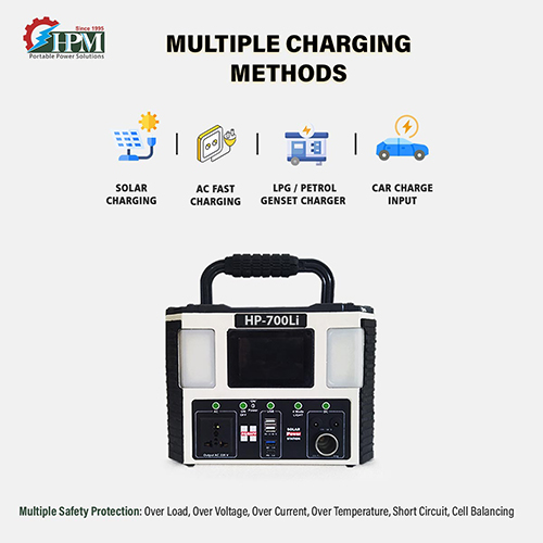 700VA Solar Power Station, with In-built 499WH Lithium Battery, Portable, Model: HP-700Li